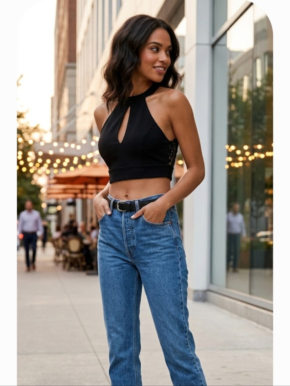 Lulu's Black Crop Top Size L - Picture 11 of 11